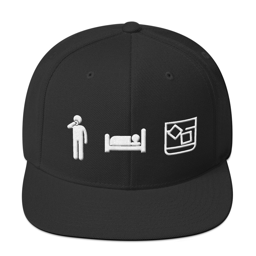 Eat Sleep Whiskey Snapback Hat